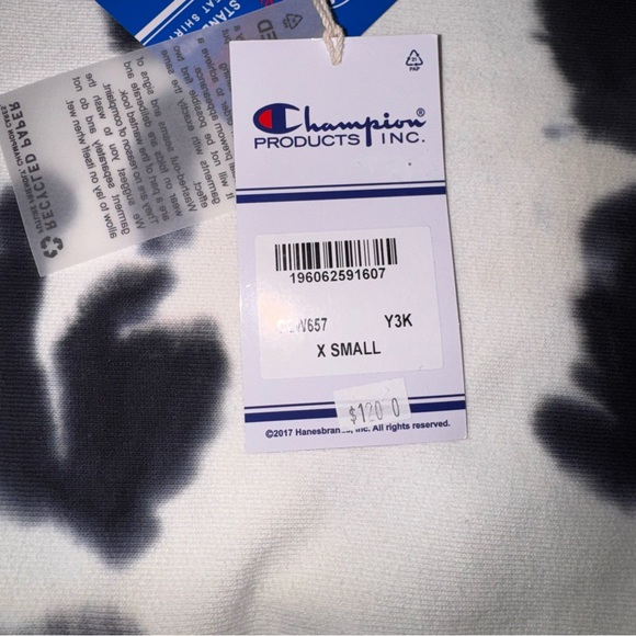 Champion (NWT) Women’s Tie-Dye  Crewneck Reverse Weave Sweatshirt,  X-Small - Picture 14 of 15